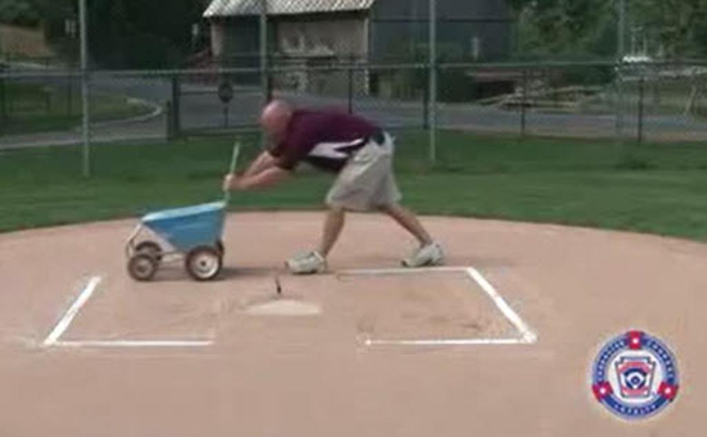 Draw out the batter box. If you have a template, trace the outline from the inside of the template. Chalk the batter box.